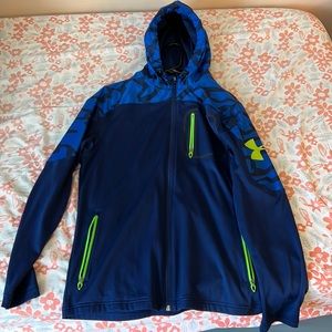 Under armour green/blue zip up